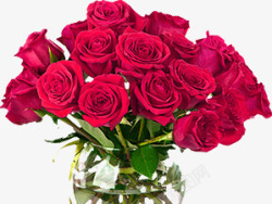 花瓶中的红玫瑰七夕情人节素材