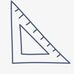 手绘学习用品背景简约三角尺卡通插画高清图片