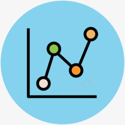 折线图手绘学校图案学校折线图图标高清图片