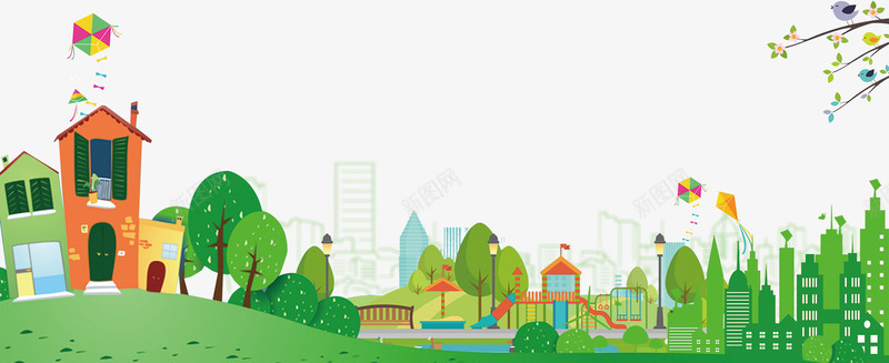 城市与大自然风光主题边框psd免抠素材_88icon https://88icon.com 卡通 城市与大自然风光 小清新 广告插画 手绘 插画 海报插画 简约风 精美 装饰图案