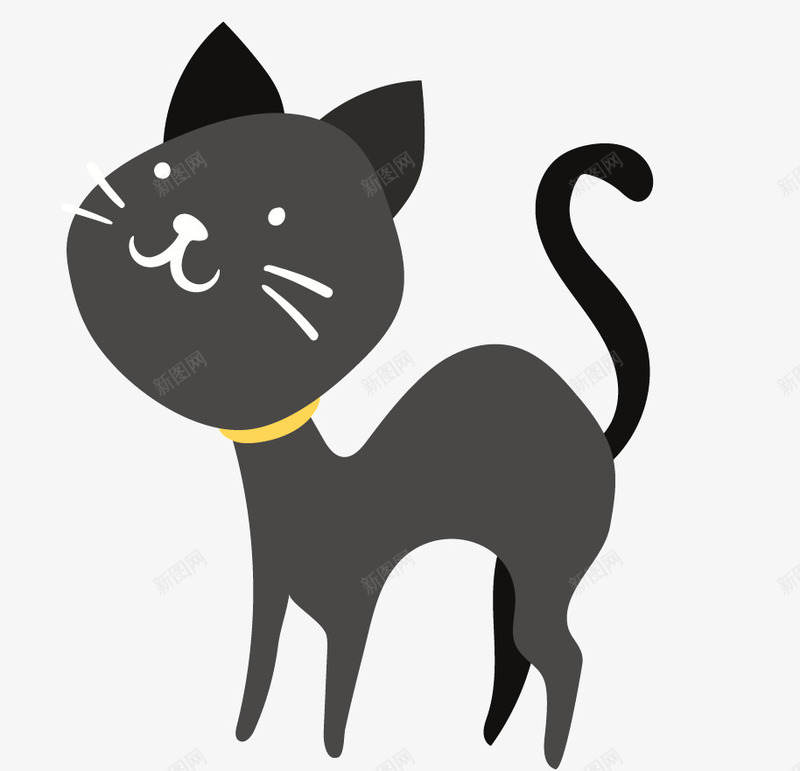 黑色猫咪png免抠素材_88icon https://88icon.com 动物 卡通 卡通黑色小猫 小猫 飞特网 黑色