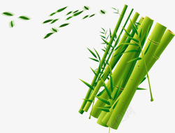 绿色竹子竹筒装饰背景素彩网素材