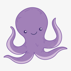 海洋小动物卡通可爱世界海洋日紫色八爪鱼矢量图高清图片