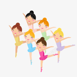 少儿表演大赛可爱的卡通少儿芭蕾舞者们插画免高清图片