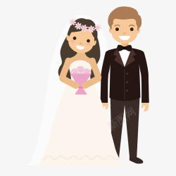 一对夫妻一对夫妻的结婚照矢量图高清图片