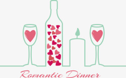 浪漫烛光摆件浪漫晚餐插画高清图片
