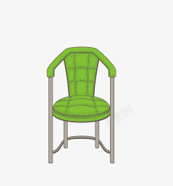 卡通扁平化绿色椅子素材