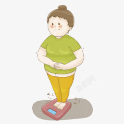 量体重称体重的无奈女孩高清图片