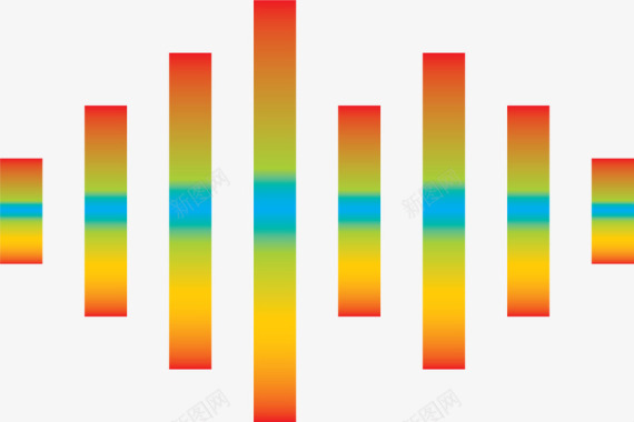 彩虹色块彩虹色音量柱状图图标图标