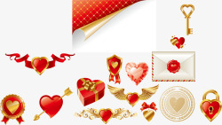 心型巧克力礼盒金色爱情元素高清图片