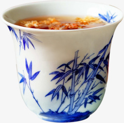 中国风竹子茶杯装饰素材