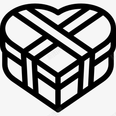 情人节宣传广告心形礼盒图标图标