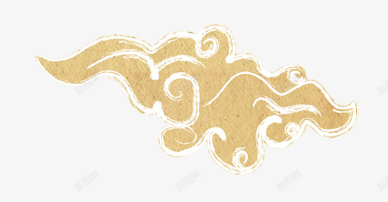 手绘金色祥云png免抠素材_88icon https://88icon.com 一朵祥云 剪贴簿 和风 和风花纹 日式 祥云