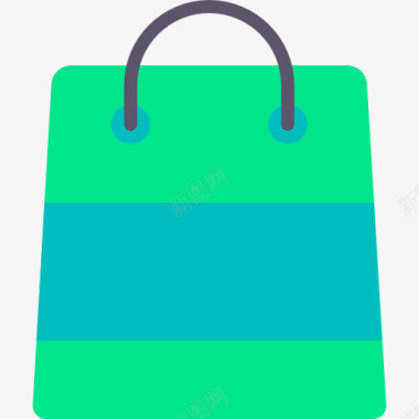 线性商务购物袋图标图标