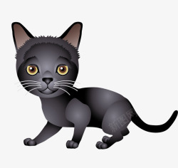 黑色可爱质感小猫素材
