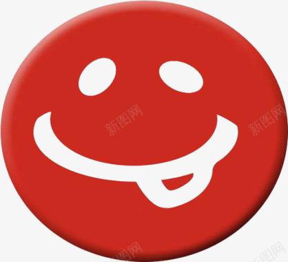 红色大饼圆形图案笑脸图标图标