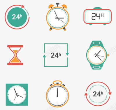 金融时钟时间图标图标