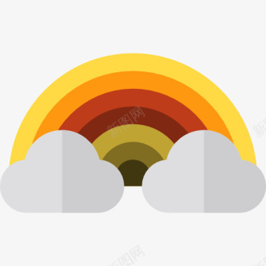 彩虹伞自然图标图标