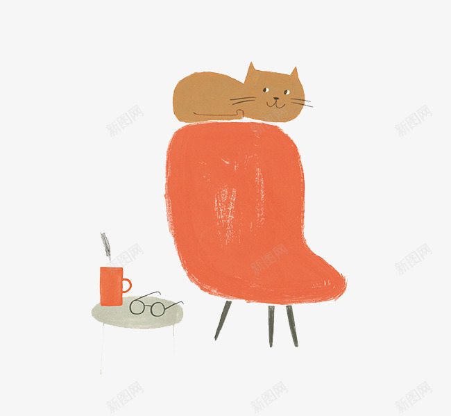 卡通沙发上的猫png免抠素材_88icon https://88icon.com 休息 宠物 小猫 沙发