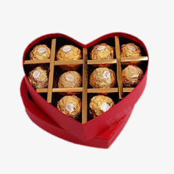 心型巧克力礼盒七夕情人节巧克力礼物盒高清图片