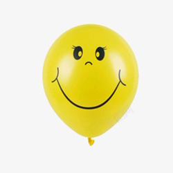 黄色笑脸气球装饰元素素材