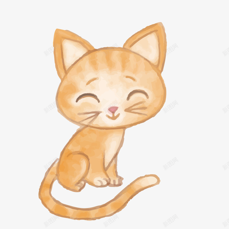 烧烤可爱小猫矢量图ai免抠素材_88icon https://88icon.com 动物 手绘 猫咪 黄色 矢量图