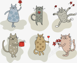 拿花的小猫素材