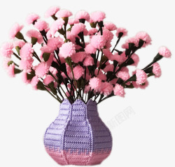 粉色毛线花朵素材