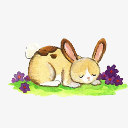 可爱彩绘兔子矢量图素材