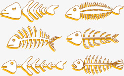 鱼骨头手绘鱼刺插画矢量图高清图片