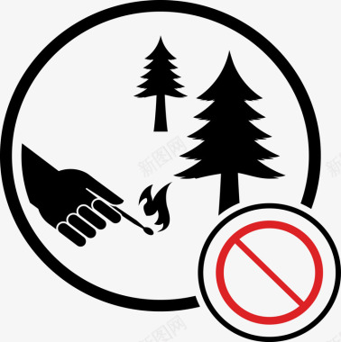 森林禁火标签图标图标