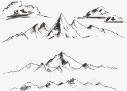 山脉风景插画矢量图素材