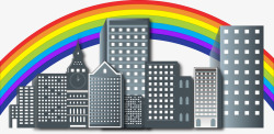 彩虹城市素材