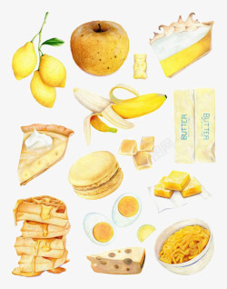 黄色系列美食素材