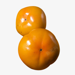新鲜时令水果脆柿甜柿子硬柿子实素材