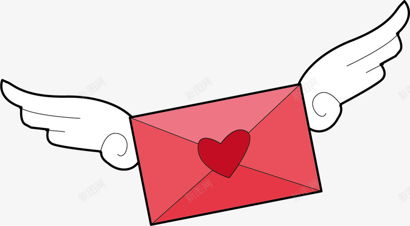 红色情人节翅膀情书png免抠素材_88icon https://88icon.com 婚庆 情书 浪漫 爱心 结婚 翅膀书信