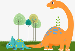 创意恐龙手绘清新恐龙装饰插画矢量图高清图片