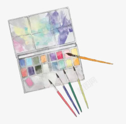 手绘盒装美术画画颜料手绘颜料盒图标高清图片