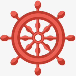 红色海运船红色船舵卡通插画矢量图高清图片