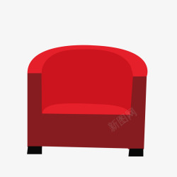 红色大气靠背沙发矢量图素材