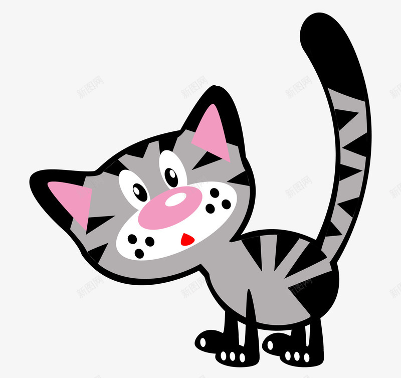 灰色卡通儿童玩具小花猫png免抠素材_88icon https://88icon.com 儿童玩具 卡通 小花猫 灰色