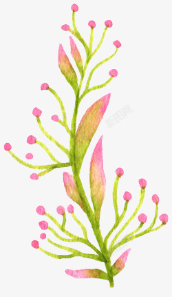 北欧童话童话水墨手绘植物花卉高清图片
