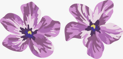 卡通手绘紫色花朵合集素材