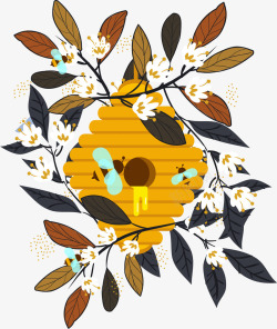 酿蜜创意蜜蜂酿蜜插画矢量图高清图片