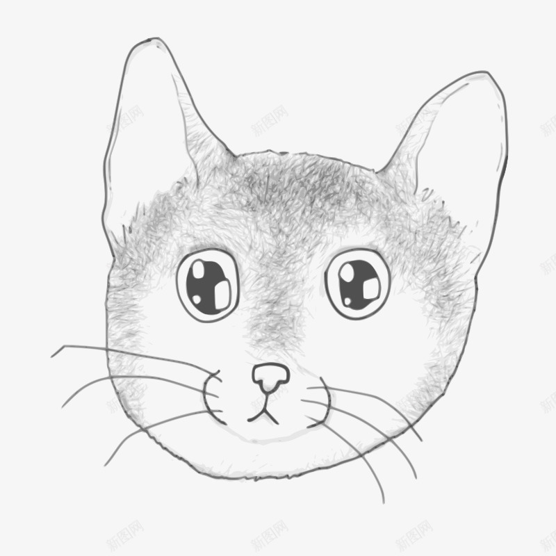 手绘的卡通小猫头png免抠素材_88icon https://88icon.com 卡通 小猫 手绘 猫