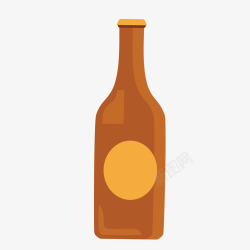 黄色简易酒瓶卡通插画矢量图素材