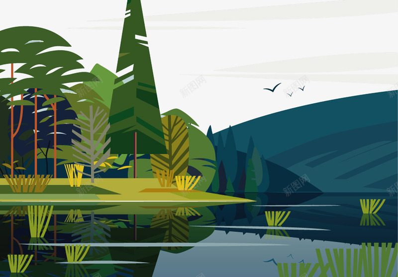 芭蕉树自然风景插画png免抠素材_88icon https://88icon.com 云彩 动物 小清新 山水 插图 插画 旅游度假 森林 水彩河流 河流 湖泊 自然 自然风景蓝天黄花河流 风景