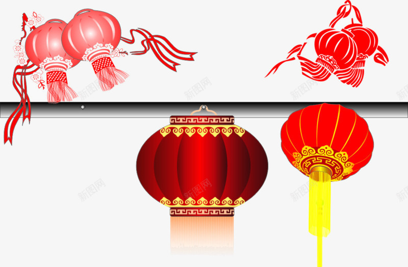 红色节日灯笼png免抠素材_88icon https://88icon.com 庆典 春节 灯笼图片 红色 节日庆典