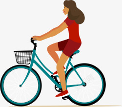 骑自行车女生素材