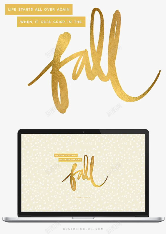 秋季png免抠素材_88icon https://88icon.com FALL 笔记本 美丽的 苹果笔记本电脑 金秋 金色英文艺术字